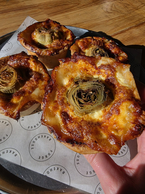 Fontina, Riesling & Artichoke Pie