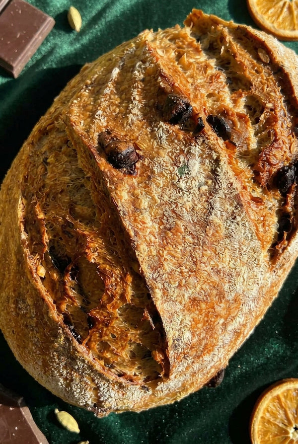 Dark Chocolate, Orange & Cardamom Sourdough