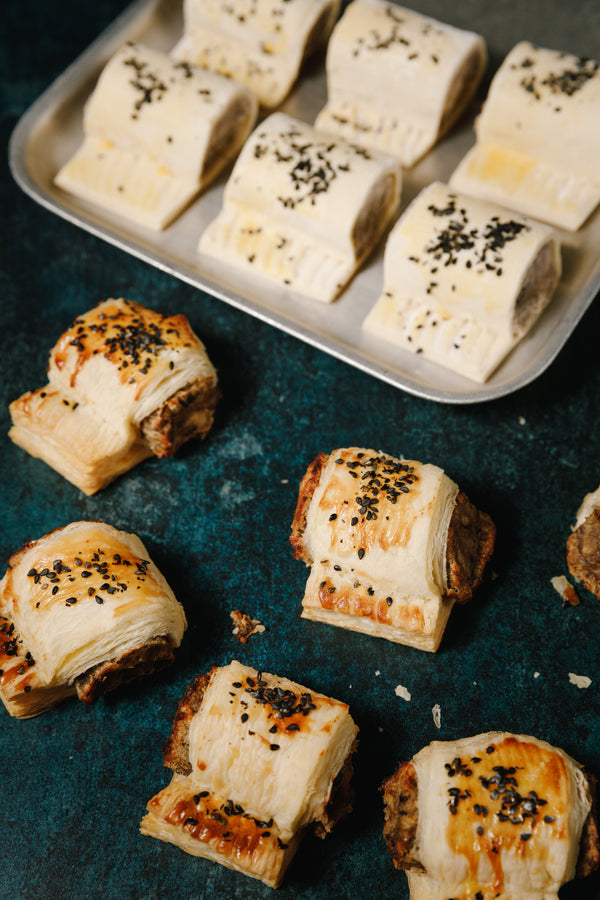Mini Garlic and Thyme Pork Sausage Rolls (Box of 6 - Bake at home)
