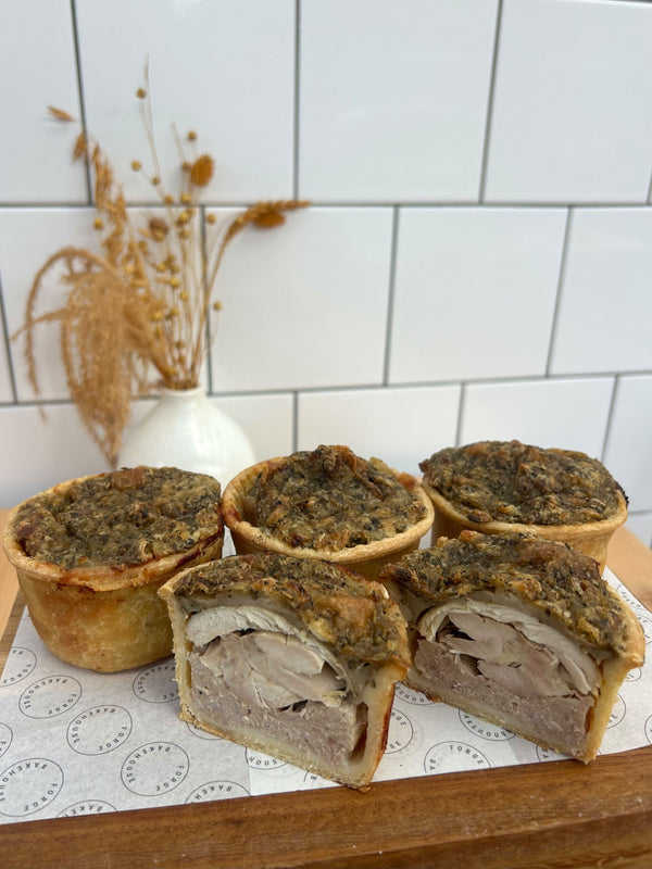 Pork, Turkey & Stuffing Pie