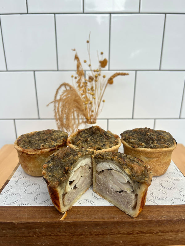 Pork, Turkey & Stuffing Pie