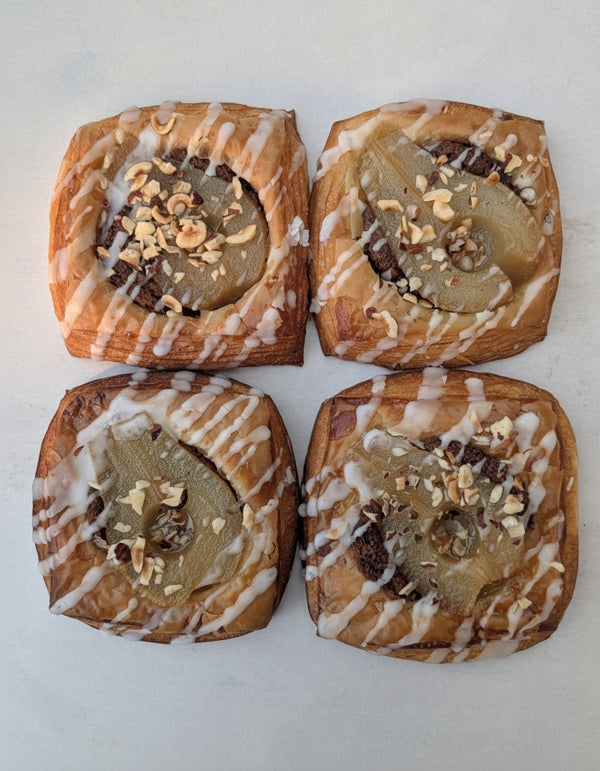 Vegan Pear Chocolate Hazelnut Danish
